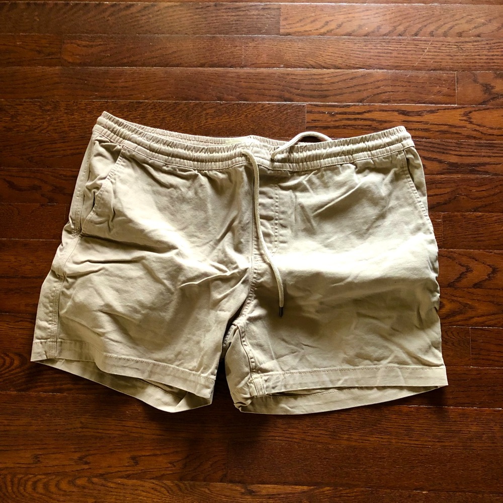 Khaki Shorts with Drawstring Waste